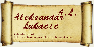 Aleksandar Lukačić vizit kartica